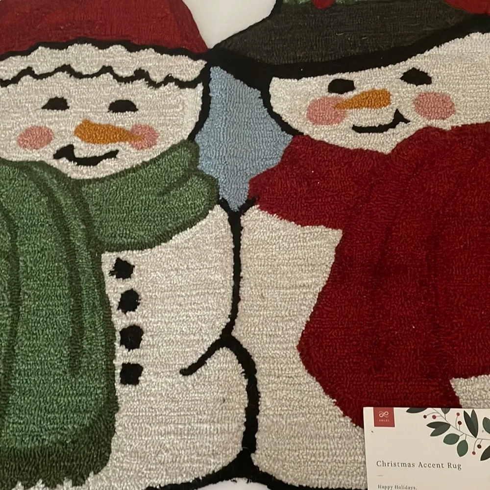 NWT Snowman and Snowwoman Winter Accent Rug